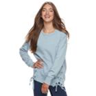 Juniors' Pink Republic Lace-up Sweatshirt, Teens, Size: Xl, Blue