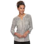 Women's Dana Buchman Pebble Crepe Henley, Size: Medium, Black