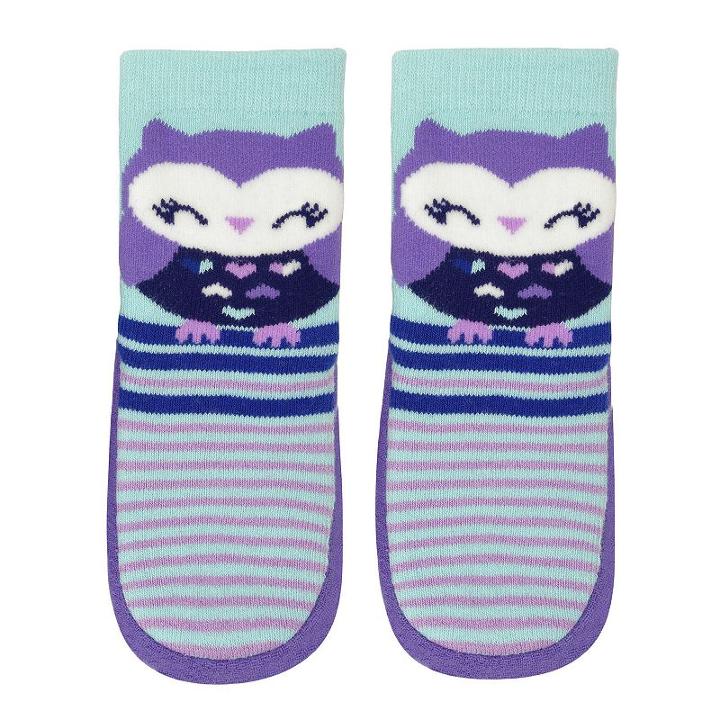 Baby Girl Jumping Beans&reg; Owl Striped Slipper Socks, Size: 12-24month, Multicolor