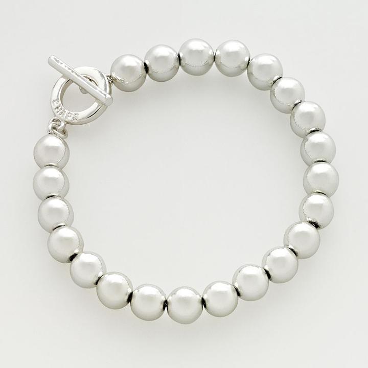 Chaps Silver-tone Beaded Bracelet, Women's