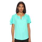 Women's Apt. 9&reg; Textured Flutter Top, Size: Small, Brt Green