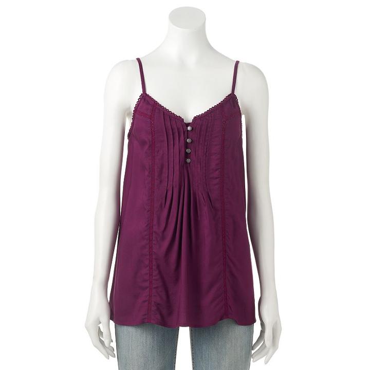 Women's Sonoma Goods For Life&trade; Pintuck Camisole, Size: Xl, Med Purple
