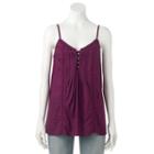 Women's Sonoma Goods For Life&trade; Pintuck Camisole, Size: Xl, Med Purple
