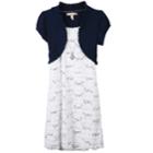 Girls 7-16 & Plus Size Speechless Mock-layered Cardigan Dress With Necklace, Size: 14, Blue (navy)
