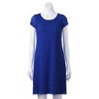 Women's Ronni Nicole Circle Lace Shift Dress, Size: 10, Med Blue