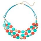 Composite Shell Disc Multi Strand Necklace, Women's, Multicolor
