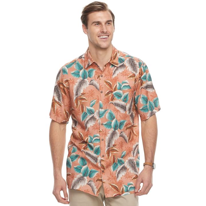 Big & Tall Batik Bay Classic-fit Tropical Button-down Shirt, Men's, Size: L Tall, Brt Red