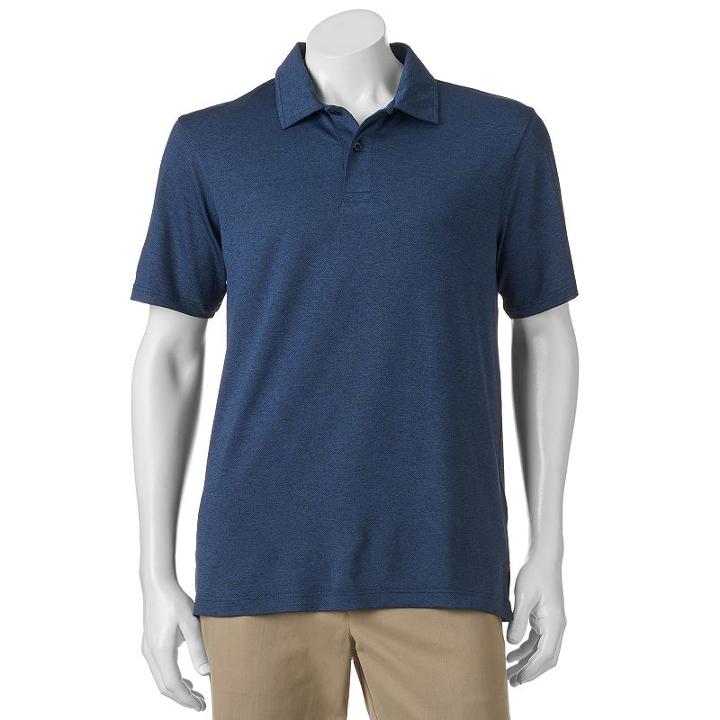 Men's Coolkeep Heathered Mesh Performance Polo, Size: Medium, Blue (navy)