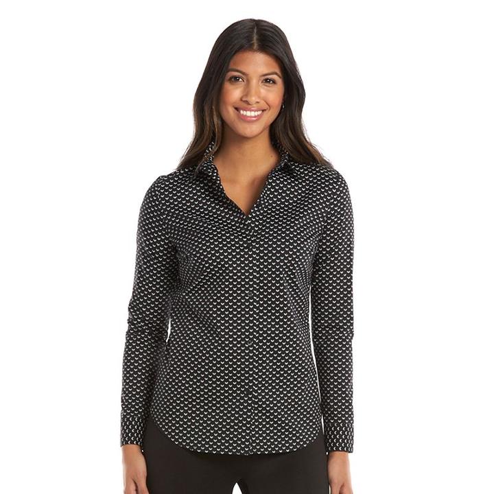 Women's Apt. 9&reg; Structured Shirt, Size: Xs, Black