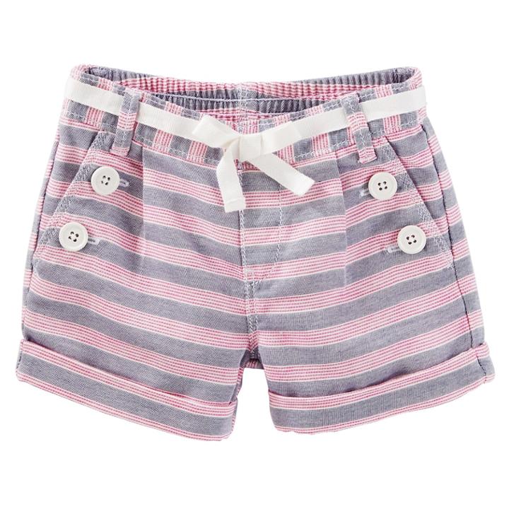 Girls 4-8 Oshkosh B'gosh&reg; Striped Sailor Shorts, Size: 12, Pink