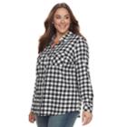 Plus Size Croft & Barrow&reg; Flannel Plaid Button-down Shirt, Women's, Size: 2xl, Oxford