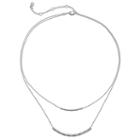 Lc Lauren Conrad Textured Bar Link Multistrand Necklace, Women's, Silver