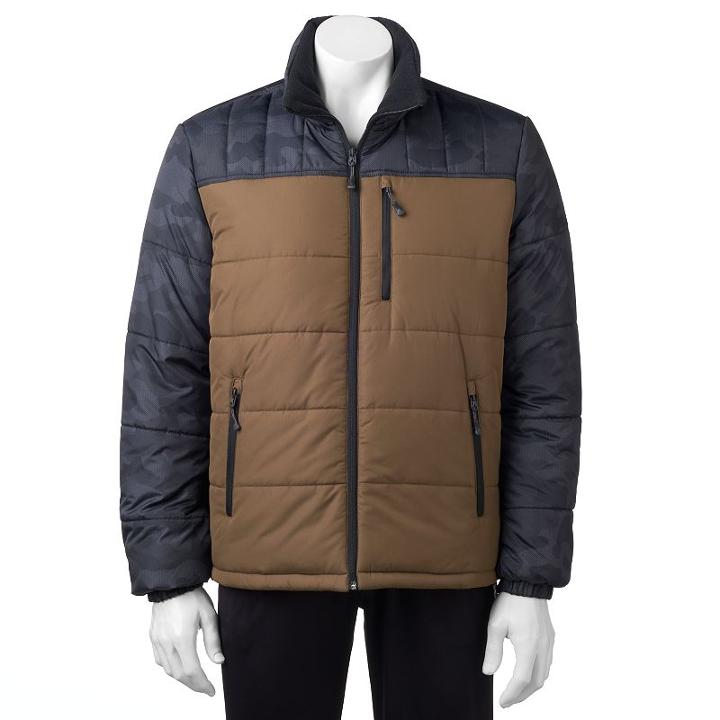 Men's Zeroxposur Flex Colorblock Thermocloud Puffer Jacket, Size: Large, Green Oth