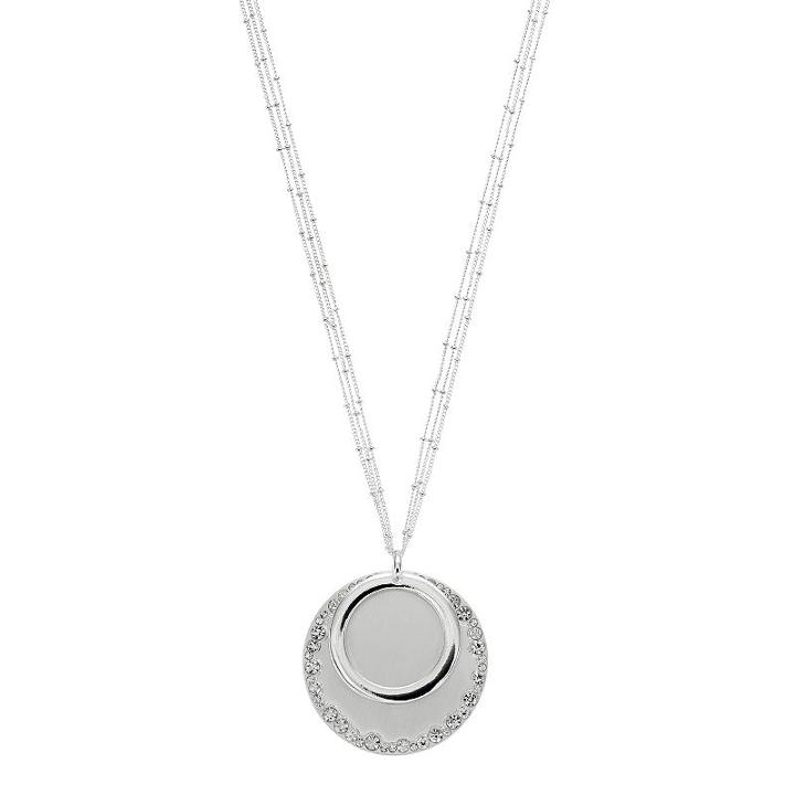 Dana Buchman Multi Strand Hoop & Disc Pendant Necklace, Women's, Silver