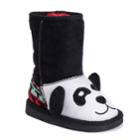 Muk Luks Oreo Panda Bear Toddler's Plush Boots, Kids Unisex, Size: 10 T, Black