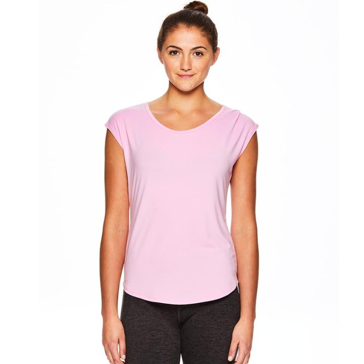 Women's Gaiam Reflection Short Sleeve Yoga Top, Size: Xl, Green