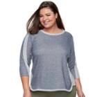 Plus Size Cathy Daniels Colorblock Top, Women's, Size: 3xl, Med Blue