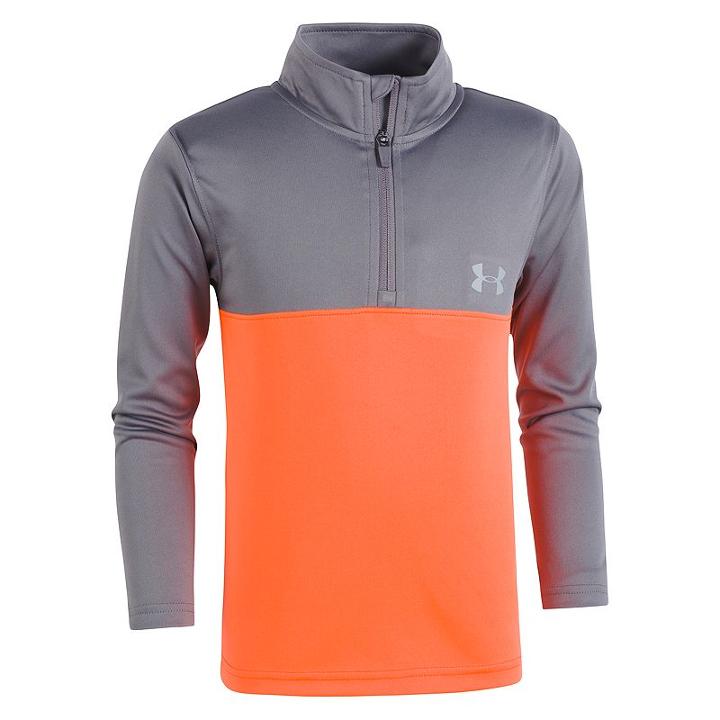 Boys 4-7 Under Armour 1/4-zip Pullover Mock Neck Top, Size: 6, Orange