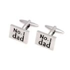 Rhodium-plated No. 1 Dad Cuff Links, Men's, Silver