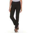 Petite Apt. 9&reg; Pull-on Straight Leg Pants, Women's, Size: 14p-short, Black