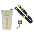 Michigan Wolverines Badge Holder, Lanyard & Tumbler Job Pack, Adult Unisex, Multicolor