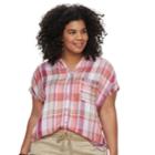 Plus Size Sonoma Goods For Life&trade; Dolman Shirt, Women's, Size: 4xl, Lt Orange