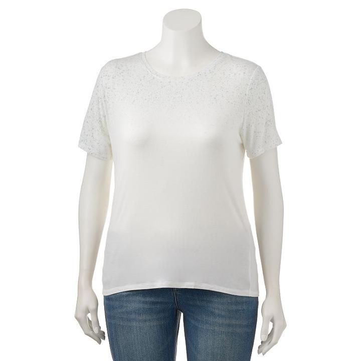 Juniors' Plus Size Mudd&reg; Washed Crewneck Tee, Teens, Size: 1xl, Med Blue