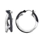 Napier Silver Crossover Hoop Earring, Women's, Black