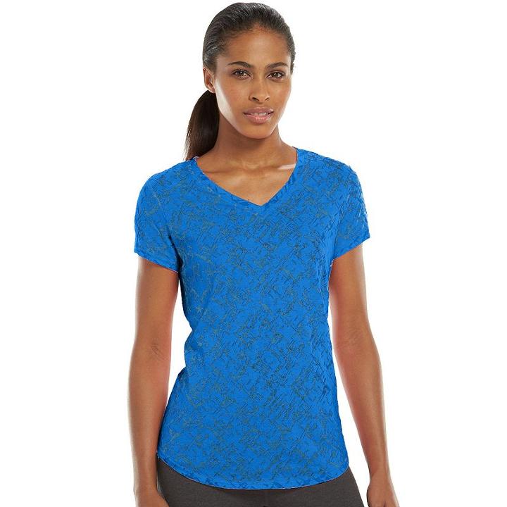 Women's Tek Gear&reg; Burnout Yoga Tee, Size: Large, Med Blue