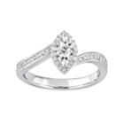 Stella Grace Sterling Silver 1/4 Carat T.w. Diamond Marquise Ring, Women's, Size: 6, White