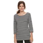 Women's Croft & Barrow&reg; Pullover Tunic Top, Size: Small, Light Grey