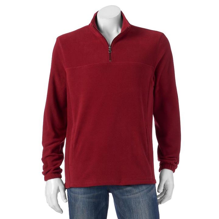 Big & Tall Croft & Barrow&reg; Classic-fit Textured Arctic Fleece Quarter-zip Jacket, Men's, Size: 3xl Tall, Red
