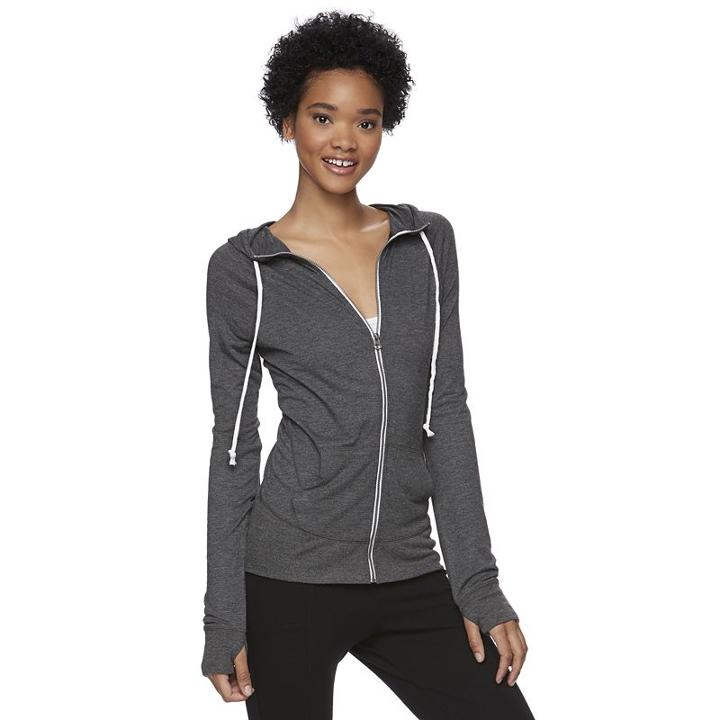 Juniors' So&reg; Solid Zip Up Hoodie, Girl's, Size: Small, Black