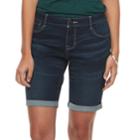 Petite Apt. 9&reg; Rolled Jean Bermuda Shorts, Women's, Size: 14 Petite, Dark Blue