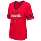 Women's Campus Heritage Louisville Cardinals Fair Catch Football Tee, Size: Medium, Dark Red