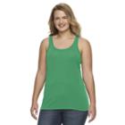 Juniors' Plus Size So&reg; Perfectly Soft Double Scoop Tank Top, Girl's, Size: 2xl, Med Green