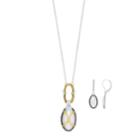 Napier Two Tone Oval Pendant & Drop Earring Set, Women's, Multicolor