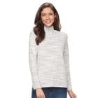 Women's Croft & Barrow&reg; Long Sleeve Mockneck Top, Size: Xxl, Med Grey