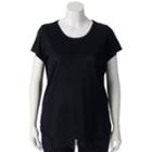 Plus Size Lc Lauren Conrad Lace-trim Top, Women's, Size: 0x, Black