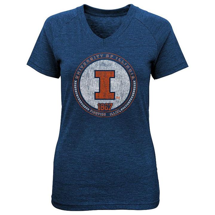 Girls 4-6x Illinois Fighting Illini Medallion Tee, Girl's, Size: M(5/6), Blue