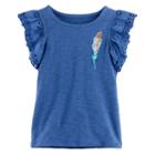 Girls 4-12 Sonoma Goods For Life&trade; Eyelet Flutter-sleeved Top, Girl's, Size: 7, Turquoise/blue (turq/aqua)