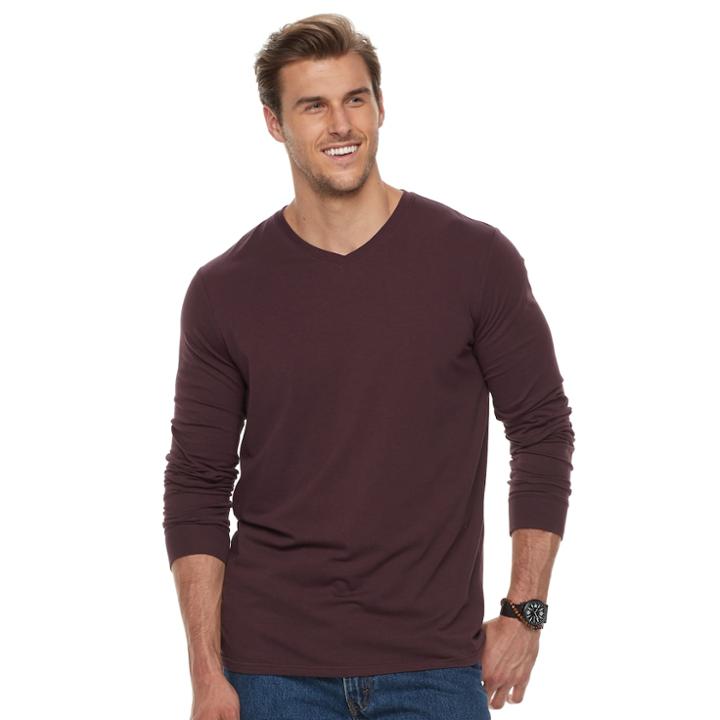 Big & Tall Sonoma Goods For Life&trade; Flexwear V-neck Tee, Men's, Size: 3xl Tall, Brown