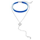 Mudd&reg; Blue Faux Patent Leather Choker & Celestial Y Necklace Set, Women's, Black