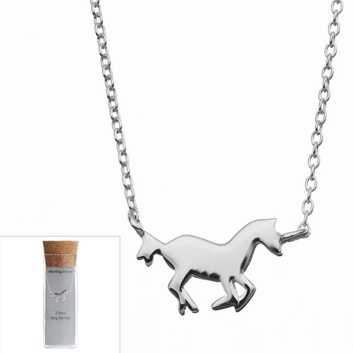 Sterling Silver Horse Necklace, Women's, Grey