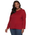 Plus Size Croft & Barrow&reg; Classic Crewneck Tee, Women's, Size: 1xl, Dark Red