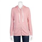 Juniors' Grayson Threads Burnout Zip-up Hoodie, Teens, Size: Medium, Dark Pink
