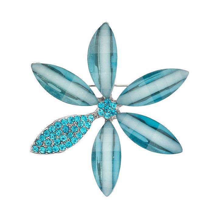 Aqua Flower Pin, Women's, Turq/aqua