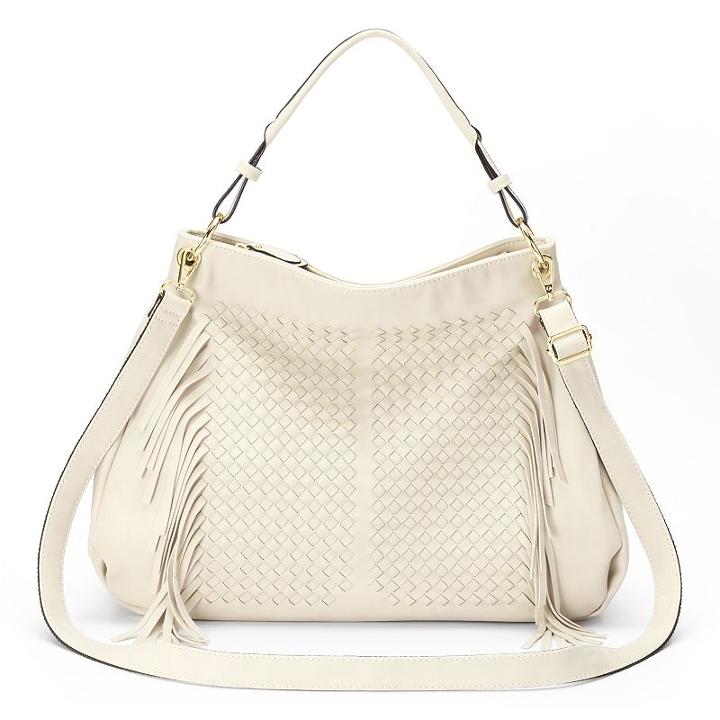 Mellow World Kianna Fringed Hobo, Women's, White