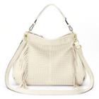 Mellow World Kianna Fringed Hobo, Women's, White