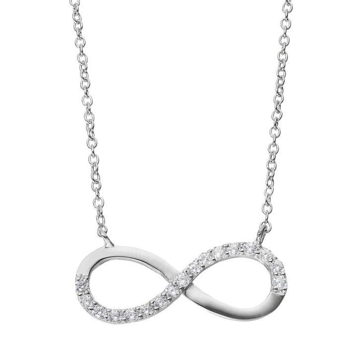 Cubic Zirconia Sterling Silver Infinity Necklace, Women's, Size: 18